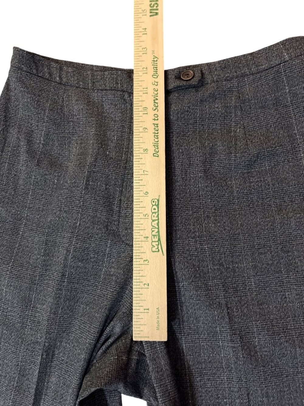 Vintage Worthington Womens 10T Tall Gray Plaid Dress Pants Metallic Stretch Used - Picture 10 of 13